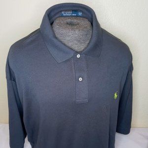2XLT GREY POLO SHIRT WITH YELLOW HORSE